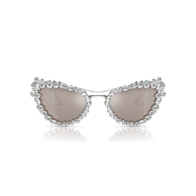 2-i-1-solbriller med klips, i iøynefallende cat-eye-form, Sk7011, hvit 2-i-1-solbriller med klips, i iøynefallende cat-eye-form, Sk7011, hvit