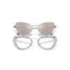 2-i-1-solbriller med klips, i iøynefallende cat-eye-form, Sk7011, hvit 2-i-1-solbriller med klips, i iøynefallende cat-eye-form, Sk7011, hvit