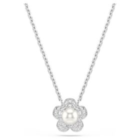 Ariana Grande X Swarovski anheng med krystallperle, rundslipt, blomst, hvit, rhodiumbelagt Ariana Grande X Swarovski anheng med krystallperle, rundslipt, blomst, hvit, rhodiumbelagt