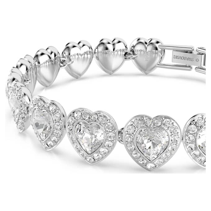 Ariana Grande X Swarovski-armbånd med blandede slipninger, hjerte, hvitt, rhodiumbelagt Ariana Grande X Swarovski-armbånd med blandede slipninger, hjerte, hvitt, rhodiumbelagt