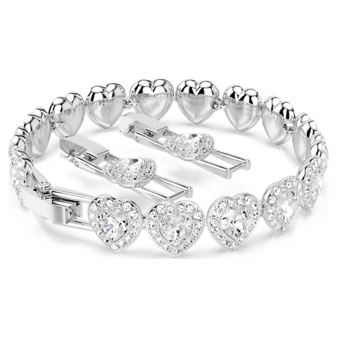 Ariana Grande X Swarovski-armbånd med blandede slipninger, hjerte, hvitt, rhodiumbelagt Ariana Grande X Swarovski-armbånd med blandede slipninger, hjerte, hvitt, rhodiumbelagt