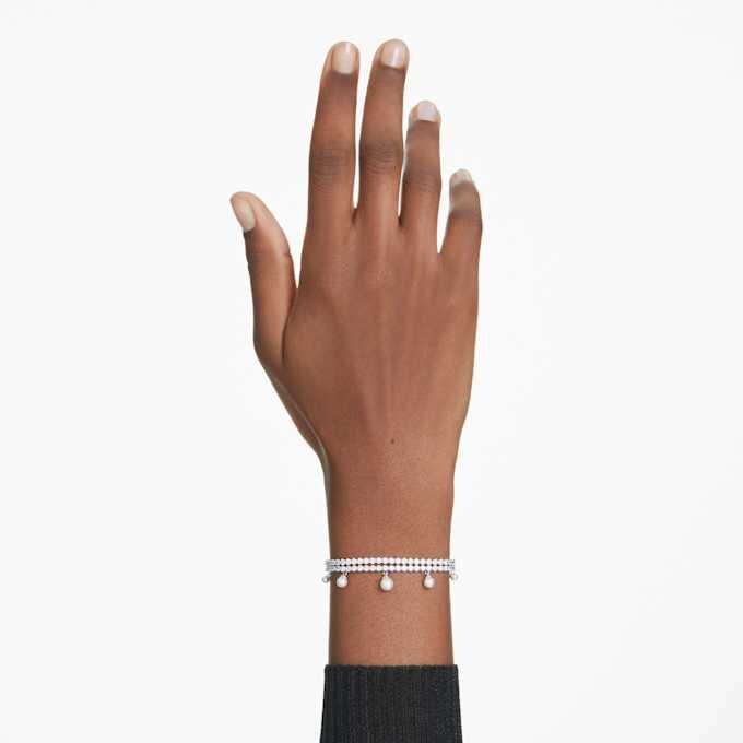Ariana Grande X Swarovski-armbånd med krystallperler, rundslipt, hvit, rhodiumbelagt Ariana Grande X Swarovski-armbånd med krystallperler, rundslipt, hvit, rhodiumbelagt