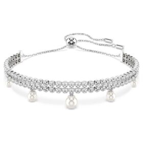 Ariana Grande X Swarovski-armbånd med krystallperler, rundslipt, hvit, rhodiumbelagt Ariana Grande X Swarovski-armbånd med krystallperler, rundslipt, hvit, rhodiumbelagt