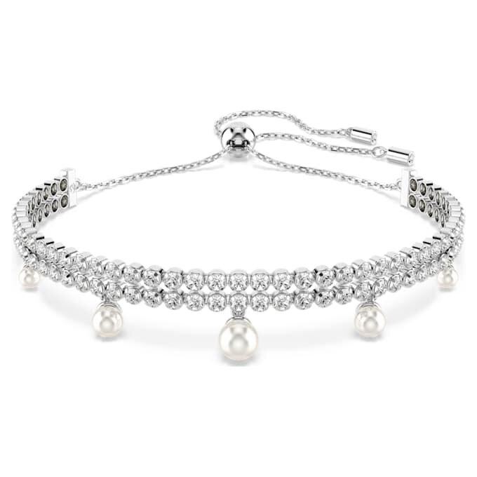 Ariana Grande X Swarovski-armbånd med krystallperler, rundslipt, hvit, rhodiumbelagt Ariana Grande X Swarovski-armbånd med krystallperler, rundslipt, hvit, rhodiumbelagt