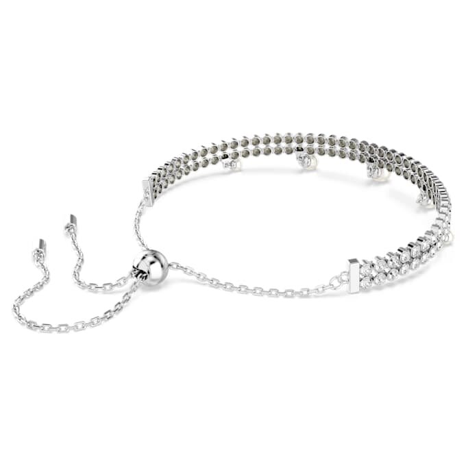Ariana Grande X Swarovski-armbånd med krystallperler, rundslipt, hvit, rhodiumbelagt Ariana Grande X Swarovski-armbånd med krystallperler, rundslipt, hvit, rhodiumbelagt