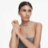 Ariana Grande X Swarovski armbånd med krystallperler, baguettesliping, hvitt, rhodiumbelagt Ariana Grande X Swarovski armbånd med krystallperler, baguettesliping, hvitt, rhodiumbelagt
