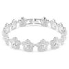 Ariana Grande X Swarovski-armbånd, rundslipt, blomst, hvit, rhodiumbelagt