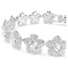 Ariana Grande X Swarovski-armbånd, rundslipt, blomst, hvit, rhodiumbelagt