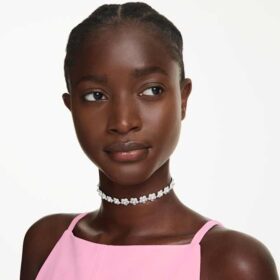 Ariana Grande X Swarovski choker med krystallperler, rundslipt, hvit, rhodiumbelagt Ariana Grande X Swarovski choker med krystallperler, rundslipt, hvit, rhodiumbelagt