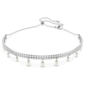 Ariana Grande X Swarovski choker med krystallperler, rundslipt, hvit, rhodiumbelagt Ariana Grande X Swarovski choker med krystallperler, rundslipt, hvit, rhodiumbelagt