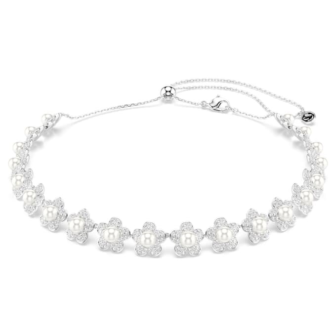 Ariana Grande X Swarovski choker med krystallperler, rundslipt, hvit, rhodiumbelagt Ariana Grande X Swarovski choker med krystallperler, rundslipt, hvit, rhodiumbelagt