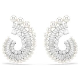 Ariana Grande X Swarovski dråpeøredobber med krystallperle, blandede slipninger, hvit, rhodiumbelagt Ariana Grande X Swarovski dråpeøredobber med krystallperle, blandede slipninger, hvit, rhodiumbelagt