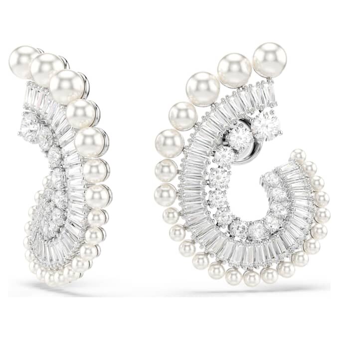 Ariana Grande X Swarovski dråpeøredobber med krystallperle, blandede slipninger, hvit, rhodiumbelagt Ariana Grande X Swarovski dråpeøredobber med krystallperle, blandede slipninger, hvit, rhodiumbelagt