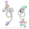 Ariana Grande X Swarovski dråpeøredobber med ørejakke, blandede slipninger, øyenstikker, blomst, flerfarget, rhodiumbelagt