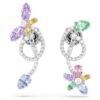 Ariana Grande X Swarovski dråpeøredobber med ørejakke, blandede slipninger, øyenstikker, blomst, flerfarget, rhodiumbelagt