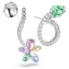 Ariana Grande X Swarovski dråpeøredobber med ørejakke, blandede slipninger, øyenstikker, blomst, flerfarget, rhodiumbelagt