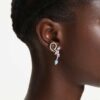Ariana Grande X Swarovski dråpeøredobber med ørejakke, blandede slipninger, øyenstikker, blomst, flerfarget, rhodiumbelagt