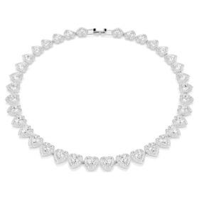 Ariana Grande X Swarovski halskjede med blandede slipinger, hjerte, hvitt, rhodiumbelagt