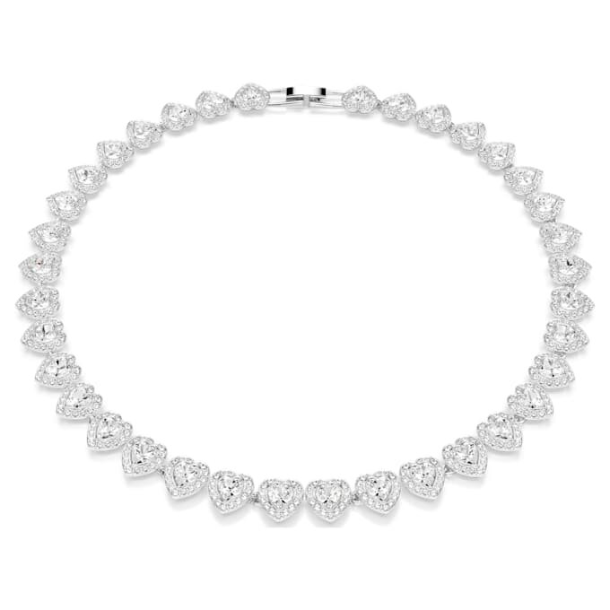 Ariana Grande X Swarovski halskjede med blandede slipinger, hjerte, hvitt, rhodiumbelagt Ariana Grande X Swarovski halskjede med blandede slipinger, hjerte, hvitt, rhodiumbelagt