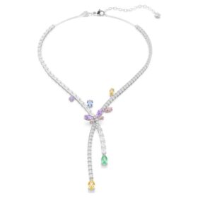 Ariana Grande X Swarovski-halskjede med blandede slipinger, øyenstikker, flerfarget, rhodiumbelagt