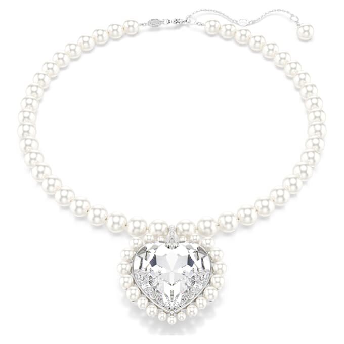 Ariana Grande X Swarovski halskjede med krystallperle, hjerteformet, hjerte, hvit, rhodiumbelagt Ariana Grande X Swarovski halskjede med krystallperle, hjerteformet, hjerte, hvit, rhodiumbelagt