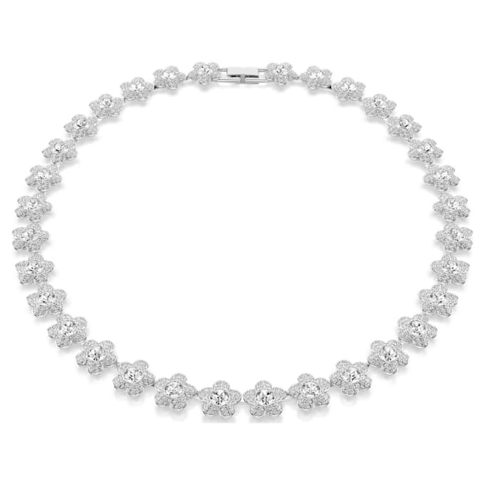 Ariana Grande X Swarovski-halskjede, rundslipt, blomst, hvit, rhodiumbelagt Ariana Grande X Swarovski-halskjede, rundslipt, blomst, hvit, rhodiumbelagt
