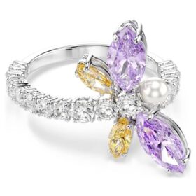 Ariana Grande X Swarovski motivring med blandede slipninger, øyenstikker, flerfarget, rhodiumbelagt Ariana Grande X Swarovski motivring med blandede slipninger, øyenstikker, flerfarget, rhodiumbelagt