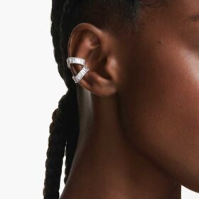 Ariana Grande X Swarovski ørecuffs med baguettesliping, hvite, rhodiumbelagte