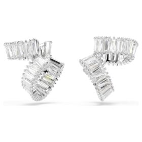 Ariana Grande X Swarovski ørecuffs med baguettesliping, hvite, rhodiumbelagte