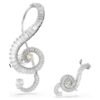 Ariana Grande X Swarovski øredobber, asymmetrisk design, krystallperle, baguettesliping, hvit, rhodiumbelagt