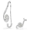 Ariana Grande X Swarovski øredobber, asymmetrisk design, krystallperle, baguettesliping, hvit, rhodiumbelagt