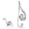 Ariana Grande X Swarovski øredobber, asymmetrisk design, krystallperle, baguettesliping, hvit, rhodiumbelagt