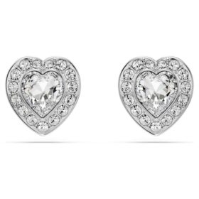 Ariana Grande X Swarovski Øredobber med blandede slipinger, hjerte, hvite, rhodiumbelagte