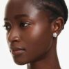 Ariana Grande X Swarovski Øredobber med krystallperle, rundslipt, blomst, hvit, rhodiumbelagt