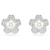 Ariana Grande X Swarovski Øredobber med krystallperle, rundslipt, blomst, hvit, rhodiumbelagt
