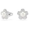 Ariana Grande X Swarovski Øredobber med krystallperle, rundslipt, blomst, hvit, rhodiumbelagt