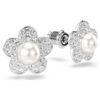 Ariana Grande X Swarovski Øredobber med krystallperle, rundslipt, blomst, hvit, rhodiumbelagt