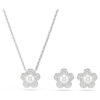 Ariana Grande X Swarovski-sett med krystallperler, rundslipt, blomst, hvit, rhodiumbelagt Ariana Grande X Swarovski-sett med krystallperler, rundslipt, blomst, hvit, rhodiumbelagt