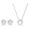 Ariana Grande X Swarovski-sett med krystallperler, rundslipt, blomst, hvit, rhodiumbelagt Ariana Grande X Swarovski-sett med krystallperler, rundslipt, blomst, hvit, rhodiumbelagt