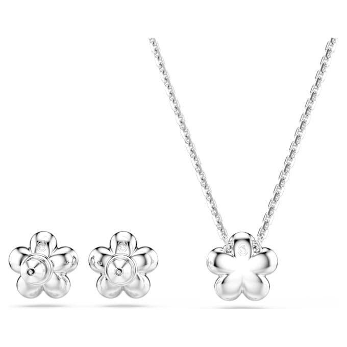Ariana Grande X Swarovski-sett med krystallperler, rundslipt, blomst, hvit, rhodiumbelagt Ariana Grande X Swarovski-sett med krystallperler, rundslipt, blomst, hvit, rhodiumbelagt