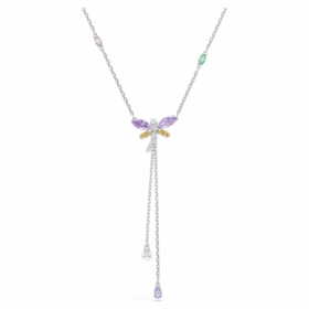 Ariana Grande X Swarovski Y-halskjede med blandede slipinger, øyenstikker, flerfarget, rhodiumbelagt