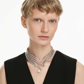 Choker «Feather» fra Vienna-kolleksjonen, hvit, rutheniumbelagt Choker «Feather» fra Vienna-kolleksjonen, hvit, rutheniumbelagt