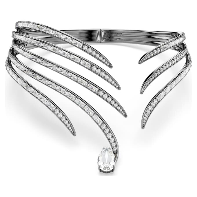 Choker «Feather» fra Vienna-kolleksjonen, hvit, rutheniumbelagt Choker «Feather» fra Vienna-kolleksjonen, hvit, rutheniumbelagt