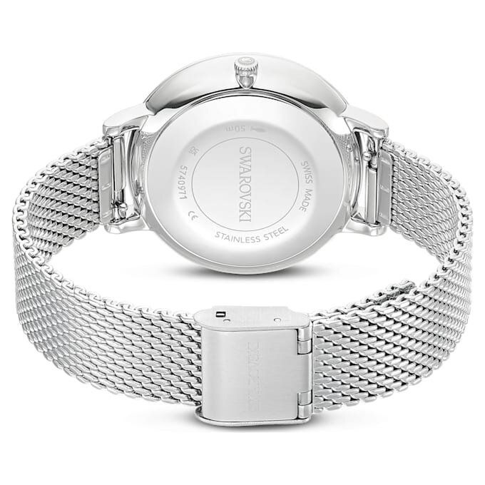 Clarica-klokke, sveitsiskprodusert, metallarmbånd, sølvfarget, rustfritt stål Clarica-klokke, sveitsiskprodusert, metallarmbånd, sølvfarget, rustfritt stål