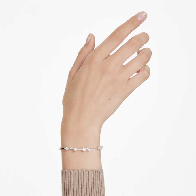 Constella-armbånd med krystallperler, runde slipninger, hvite, rhodiumbelagt Constella-armbånd med krystallperler, runde slipninger, hvite, rhodiumbelagt