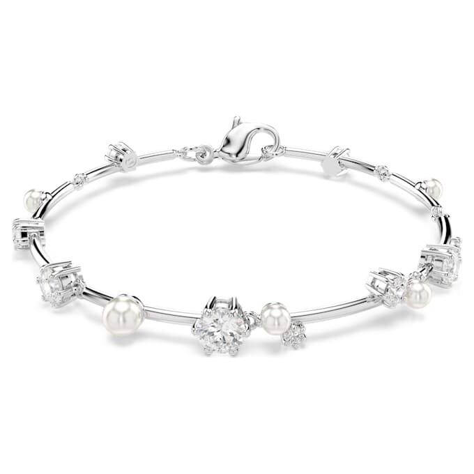 Constella-armbånd med krystallperler, runde slipninger, hvite, rhodiumbelagt Constella-armbånd med krystallperler, runde slipninger, hvite, rhodiumbelagt