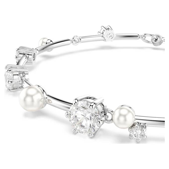 Constella-armbånd med krystallperler, runde slipninger, hvite, rhodiumbelagt Constella-armbånd med krystallperler, runde slipninger, hvite, rhodiumbelagt
