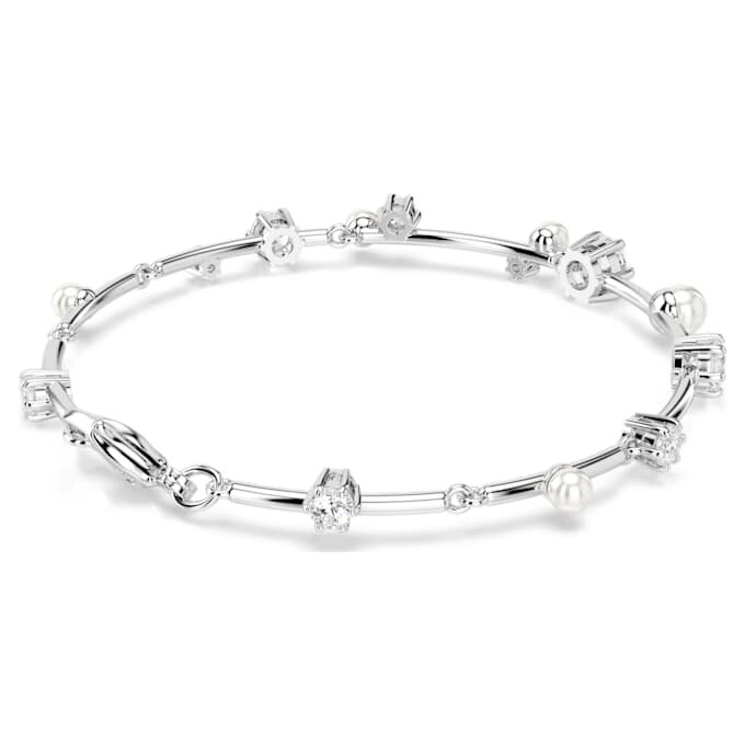 Constella-armbånd med krystallperler, runde slipninger, hvite, rhodiumbelagt Constella-armbånd med krystallperler, runde slipninger, hvite, rhodiumbelagt