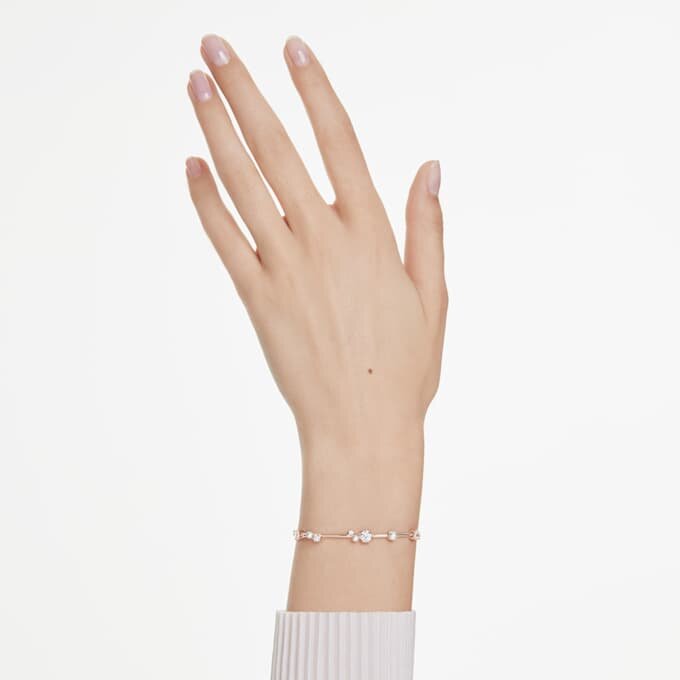 Constella-armbånd med krystallperler, runde slipninger, hvitt, rosagullbelagt Constella-armbånd med krystallperler, runde slipninger, hvitt, rosagullbelagt