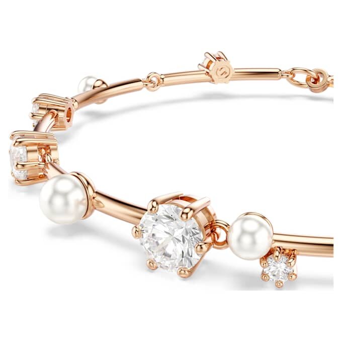 Constella-armbånd med krystallperler, runde slipninger, hvitt, rosagullbelagt Constella-armbånd med krystallperler, runde slipninger, hvitt, rosagullbelagt